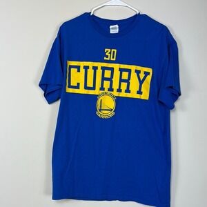 Mens Golden State Warriors Stephen Curry 30 Royal Blue T Shirt Size Large